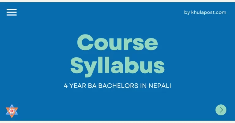 4 year BA Bachelors in Nepali  Syllabus